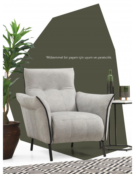 Fauteuil en relax électrique en tissu gris Modèle Mozart