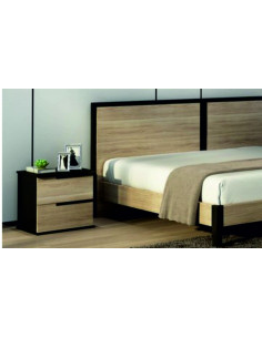 Table de Chevet- klea chêne clair-noir Sobre et élégante à la fois ...