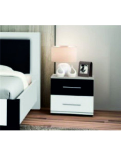 Table de Chevet-Gravity blanc- noir Mat Sobre et élégante à la fois...