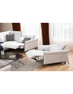 Fauteuil en relax électrique en tissu gris Modèle Mozart Descriptif...