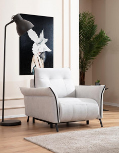 Fauteuil en relax électrique en tissu gris Modèle Mozart Descriptif...