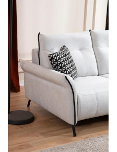 Canapé d'angle Mozart Gris perle- relax electrique Descriptif du pr...