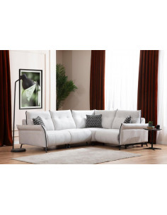 Canapé d'angle Mozart Gris perle- relax electrique Descriptif du pr...
