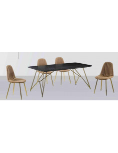 Table Luxury design avec pied couleur Or TOSKY