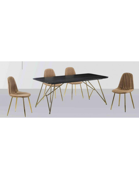 Table Luxury design avec pied couleur Or TOSKY