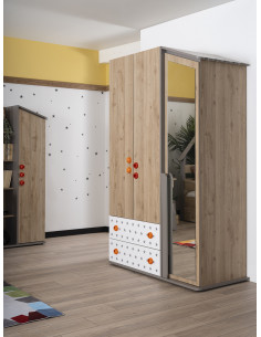 Armoire Cabane Montessori S - 3 Portes  Largeur:128cm Profondeur:63...