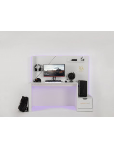 Nitro White – Bureau de Gammer  Largeur:170cm Profondeur:73cm Haute...