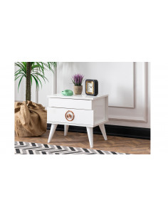 Table de Chevet Modèle Retro Blanc