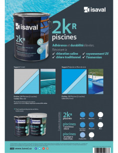Peinture Piscines bi-composants pour support Ciment, Polyester et f...