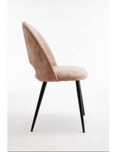 PACK 4 CHAISES EN VELOURS SANDRA BEIGE   Caractéristiques Matière :...