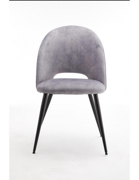 PACK 4 CHAISES EN VELOURS SANDRA GRIS CLAIR
