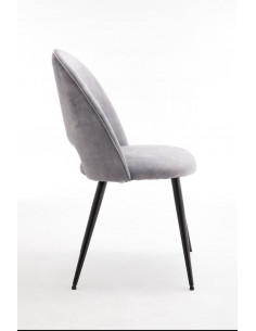 PACK 4 CHAISES EN VELOURS SANDRA GRIS CLAIR Découvrez le modèle "Sa...