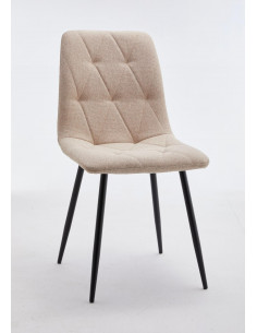 PACK 4 CHAISES EN TISSU LAURA BEIGE  Découvrez la chaise "Laura", u...