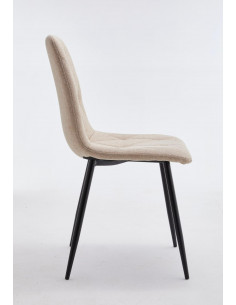 PACK 4 CHAISES EN TISSU LAURA BEIGE  Découvrez la chaise "Laura", u...