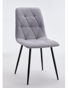 PACK 4 CHAISES EN TISSU LAURA GRIS CLAIR  Découvrez la chaise "Laur...