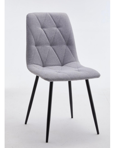 PACK 4 CHAISES EN TISSU LAURA GRIS CLAIR
