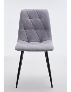 PACK 4 CHAISES EN TISSU LAURA GRIS CLAIR  Découvrez la chaise "Laur...