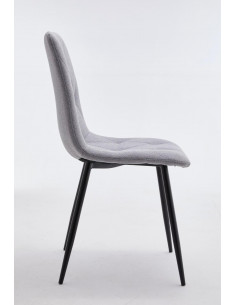 PACK 4 CHAISES EN TISSU LAURA GRIS CLAIR  Découvrez la chaise "Laur...