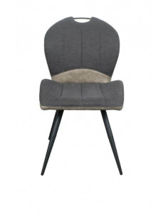 Lot de 2 chaises en tissu Gris/Taupe modèle GALA  Découvrez la chai...