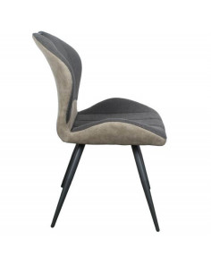 Lot de 2 chaises en tissu Gris/Taupe modèle GALA  Découvrez la chai...