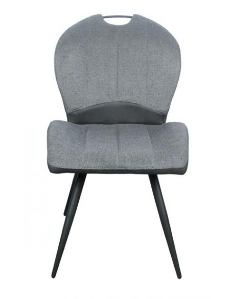 Lot de 2 chaises en tissu gris/noir modèle GALA