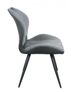 Lot de 2 chaises en tissu gris/noir modèle GALA  Découvrez la chais...