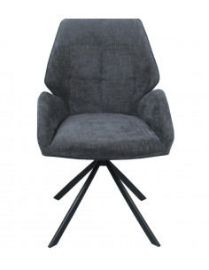 Lot de 2 chaises en tissu pivotante gris foncé modèle ASSES  Explor...
