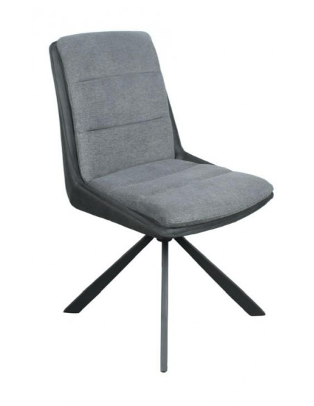 Lot de 2 chaises en tissu pivotante Noir&Gris modèle BERLIN