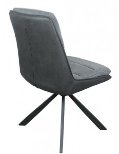 Lot de 2 chaises en tissu pivotante Noir&Gris modèle BERLIN Chaise ...