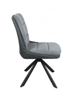 Lot de 2 chaises en tissu pivotante Noir&Gris modèle BERLIN Chaise ...