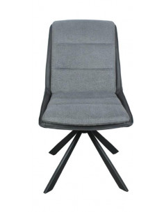 Lot de 2 chaises en tissu pivotante Noir&Gris modèle BERLIN Chaise ...