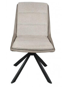 Lot de 2 chaises en tissu pivotante Marron&Beige modèle BERLIN  Cha...