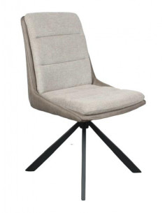 Lot de 2 chaises en tissu pivotante Marron&Beige modèle BERLIN  Cha...