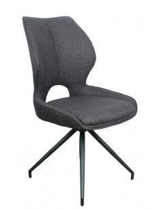 Lot de 2 chaises en tissu Gris foncé design modèle ASIE  Découvrez ...