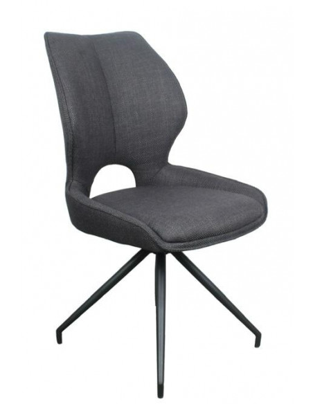 Lot de 2 chaises en tissu Gris foncé design modèle ASIE