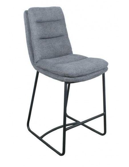 Lot de 2 chaises hautes en tissu gris foncé modèle MANU-H