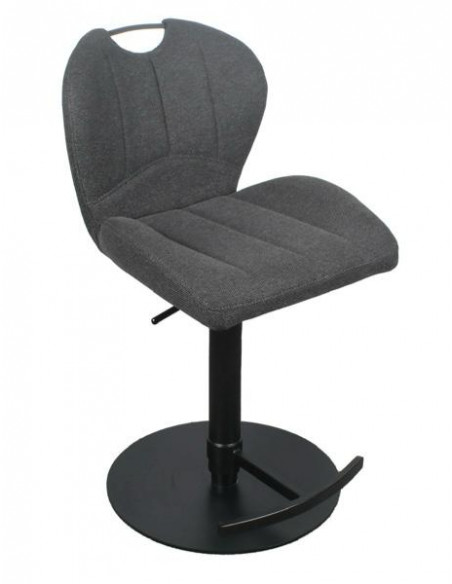 Lot de 2 chaises hautes en tissu gris foncé modèle ZINZIN