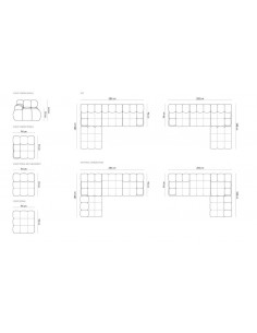 Canapé modulable 4 places en tissu velours modèle MELIS Plongez dan...