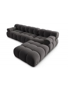 Canapé modulable 4 places en tissu velours modèle MELIS Plongez dan...