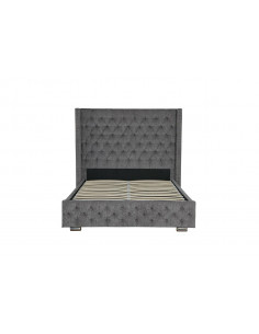 Lit avec coffre de rangement gris silver modèle Joey