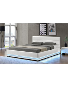 3 Lit led avec coffre de rangement AVA Blanc