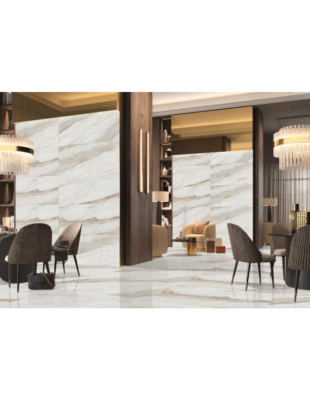 Carrelage rectifié 60X120 cm modèle MAURITLUS WHITE