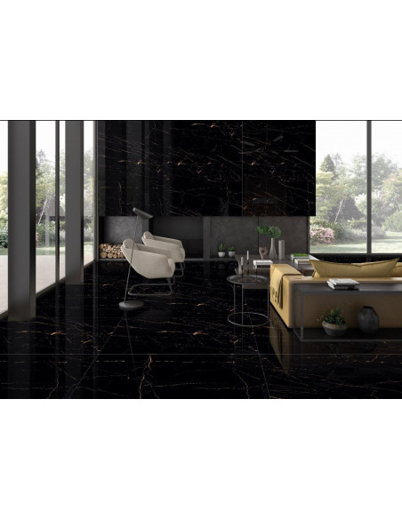 Carrelage rectifié 60x120 modèle GOLDMINES BLACK