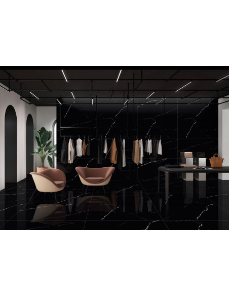 Carrelage rectifié 60x120 modèle DETROIT BLACK