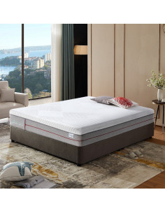 Matelas à ressort ensaché + Mousse haute densité 25cm Modèle PLATIN...