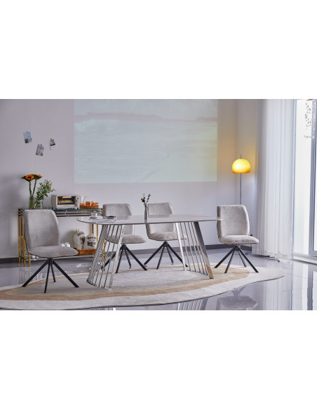 Table a manger Moderne Alexis - Pierre Frittée et Structure en Acier