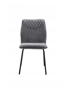 Chaise Orion - Tissu et PU Vintage avec Pieds en Acier Noir