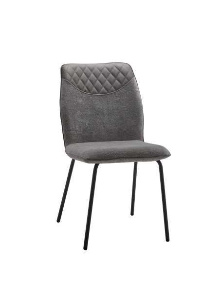 Chaise Orion - Tissu et PU Vintage avec Pieds en Acier Noir