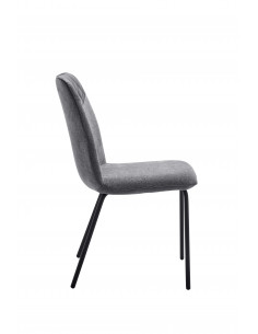 Chaise Orion - Tissu et PU Vintage avec Pieds en Acier Noir