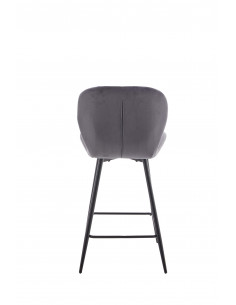 Tabouret de Bar Cleo - Assise en Tissu et Pieds en Acier Noir